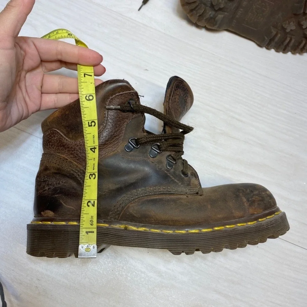 Dr. Martens 7735 Steel Toe Work Boots Brown Leather Made in England Mens‎ 6 UK 7